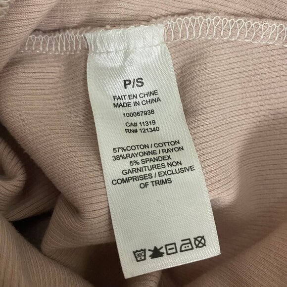 Garage Blush Pink Ribbed Long Sleeve Crop Top (Size P/S) - Picture 7 of 8